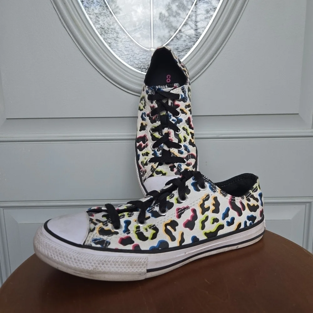 Converse Girls All Star Low Sneakers Rainbow Leopard